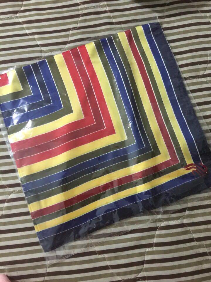Genuine Chinese airline stewardess flight attendant special female uniform aviation silk scarf mulberry silk size square scarf striped printing