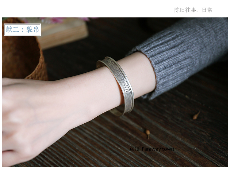Authentic Thái Lan Mai Mai handmade vòng tay bạc nữ retro nghệ thuật cũ 99 chân bạc sterling mở vòng tay để gửi bạn gái vòng tay