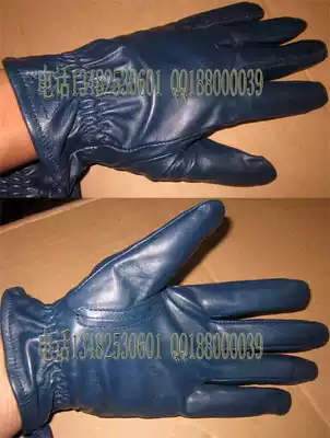 3512 produce 02 spring and autumn flying single leather gloves empty blue sheepskin gloves men's outdoor riding gloves
