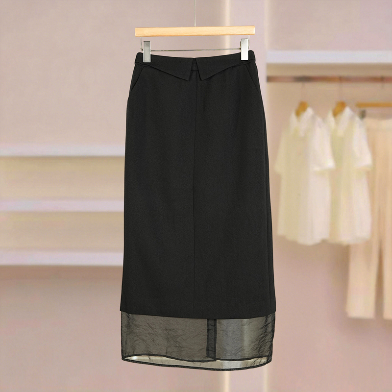Madi Shangpin [Company Order] 60608372 Spring and Autumn Casual Elegant Patchwork Slim Fit Straight Long Skirt