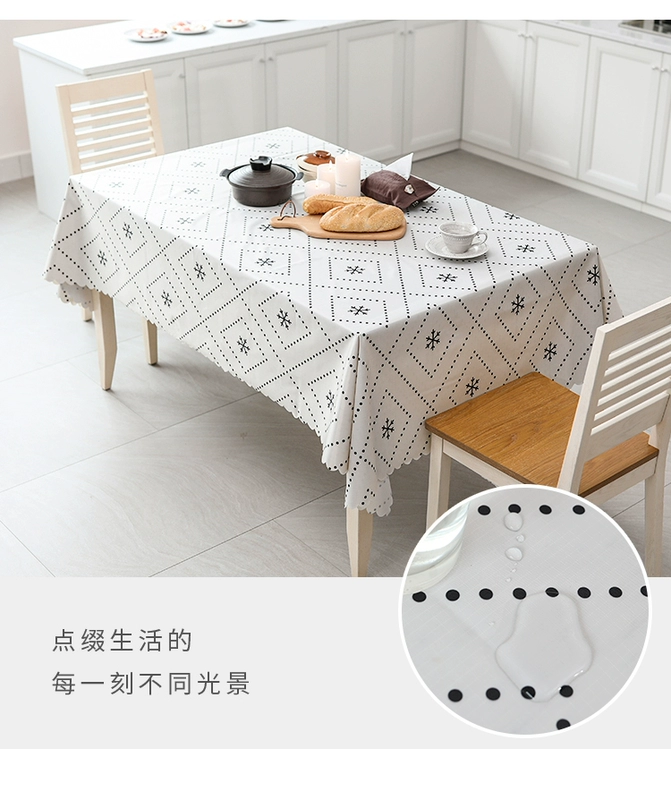 Khăn trải bàn hình chữ nhật không thấm nước khăn trải bàn nhỏ vải tươi bàn cà phê khăn trải bàn PVC khăn trải bàn tròn khăn trải bàn bằng nhựa - Khăn trải bàn