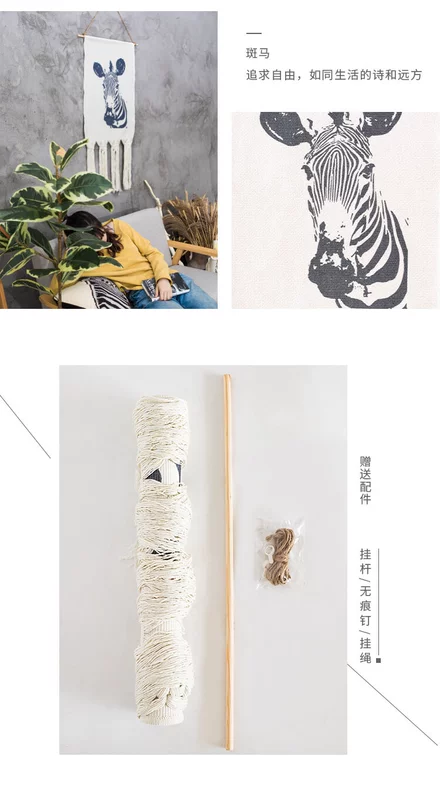 ins nordic tấm thảm vải treo vải nền phòng khách phòng ngủ tường trang trí Bohemian thảm dệt tay - Tapestry