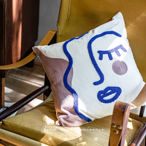  (Moon resident) Dream man original Nordic minimalist three-dimensional hand-embroidered face pillow cushion canvas