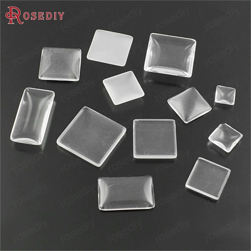 Квадратные прямоугольные стеклянные аксессуары, с драгоценным камнем