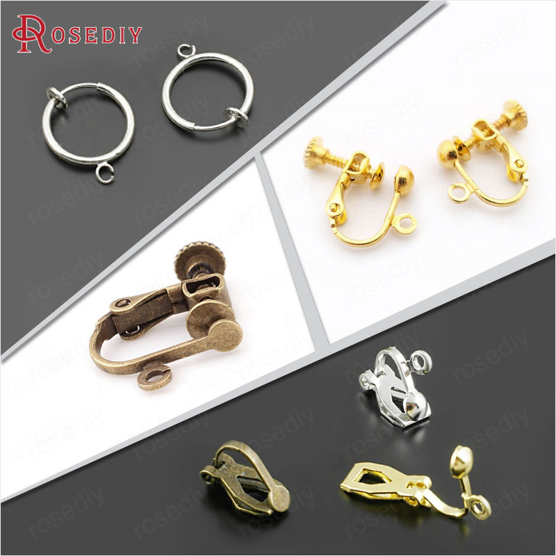 DIY earrings simple spring earbuds Without hanging spring earrings without pain - free earholes hand rotating earbuds