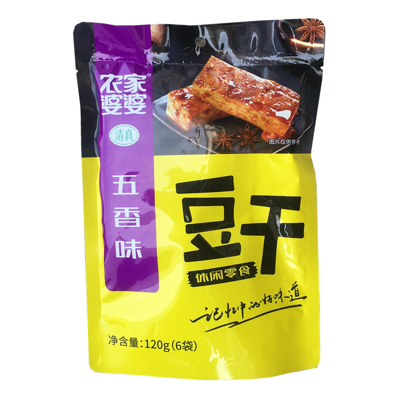 Mingzheng Farmhouse Grandma's Five-Spice Dried Tofu, Henan Specialty Mushroom Dried Tofu, Casual Office Snack, 120g*4 Packs