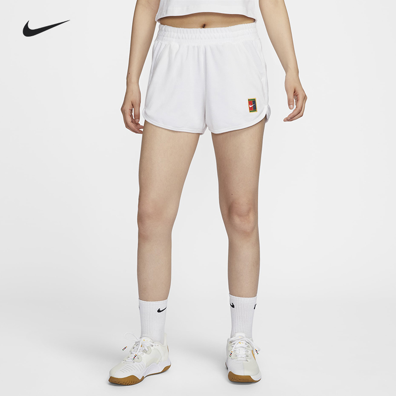 Nike Tennis Shorts for Women, Mid-Waist Terry Cloth, New Autumn Style, Comfortable Tennis Wear Fq2283-010