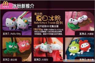 Special price 2005 McDonald's toy hello kitty with close friend fruit family friend group 10 sets