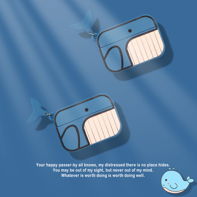 Cute whale airpods protective sleeve i12 wireless pro Bluetooth inpods12 headphone sleeve k66 silicone gel soft shell