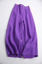 C97 original DAN fried chicken with white Chinese wind tightness with high waist and flax broadlegged pants casual pants