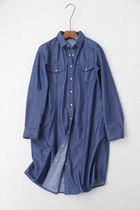 E71 Japanese K-owned fried chicken 100 hitch minimalist with a shirt-style denim dress