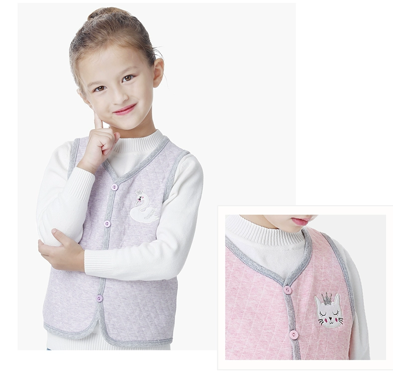 Áo vest bé gái cotton xuân hè 2018 mới mặc áo vest bé trai vest bé gái áo khoác cotton