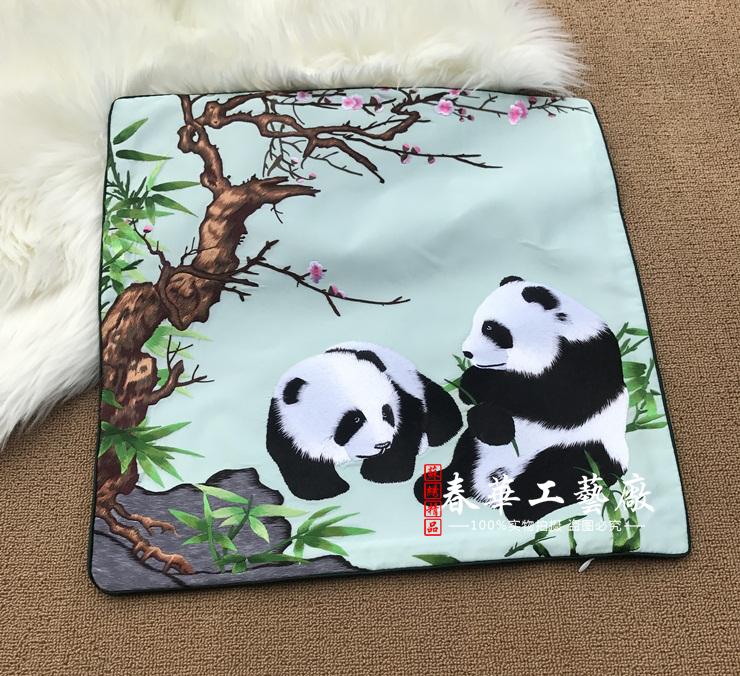 Su embroidery finished genuine silk embroidery embroidered back cushion Pillow Home Goods Suzhou Silk Featured Gift Style Variety