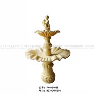Artificial sand stone round sculpture angel fountain, stone sculpture garden landscape, fiberglass sculpture artificial stone