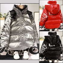 Cheerleader 2020 Winter Dress New Children White Duck Suede Jacket Boy Girls Korean version with hat down jacket 3007