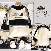 Niu Duo childrens clothing 2020 Winter new pullover Korean version of boys and girls Joker leisure thick clothes 35739