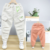 Cow Dodo 2020 Autumn new childrens casual pants men and women in big children Korean fashion solid color trousers 83203