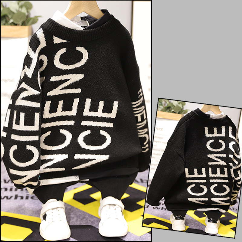 Brand 2020 Autumn Clothing New Pint Boy Girl Round collar sweater, Korean version of the Alphabet Sleeve Hooded Sweatshirt 0020