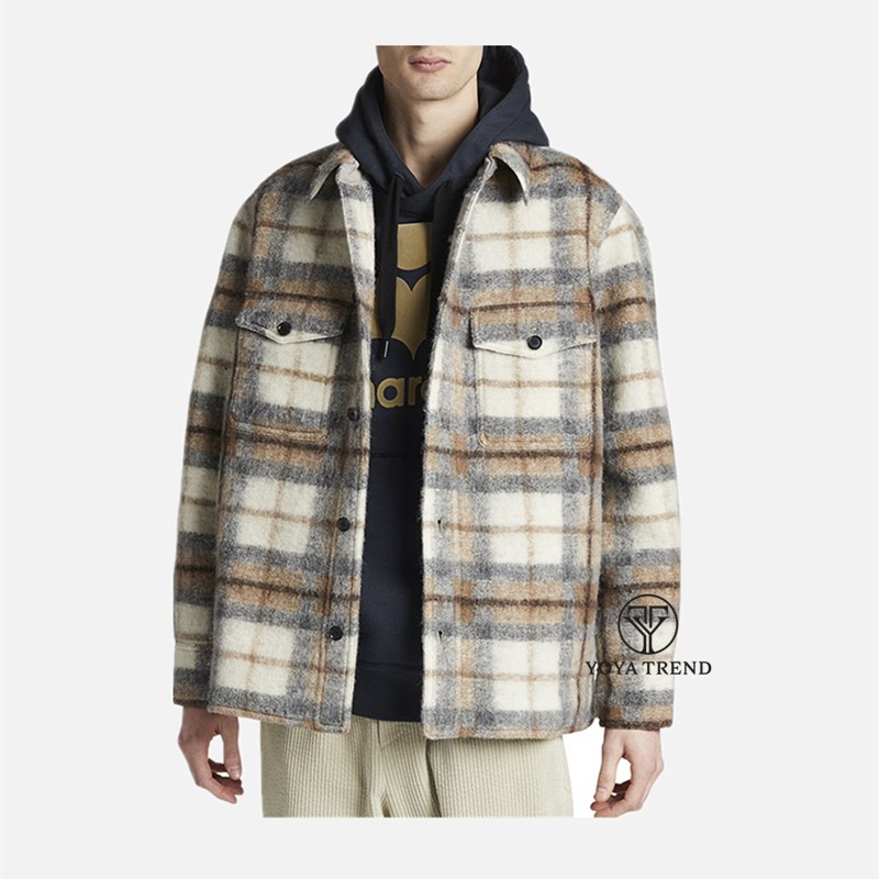 [Travis Scott ts Cactus Jack shirt 纯格子毛尼衬衫夹克外套]