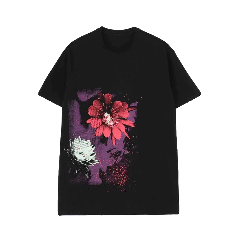 Футболка мужская и женская с коротким рукавом YOHJI YAMAMOTO кимоно Yamamoto Yamamoto Yamamoto Nissan Purple Haze Flower Printing