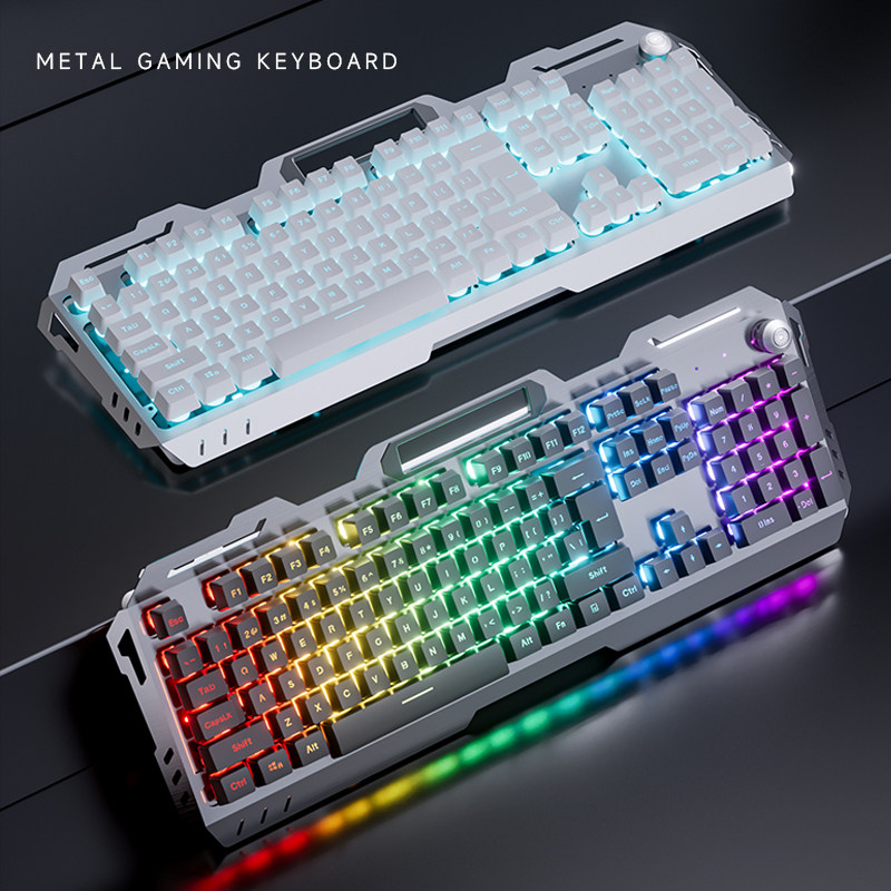 Metal Keyboard and Mouse Set Wired Gaming Office Keyboard and Mouse Dedicated for Desktop Computers Universal Keyboard and Mouse Mechanical