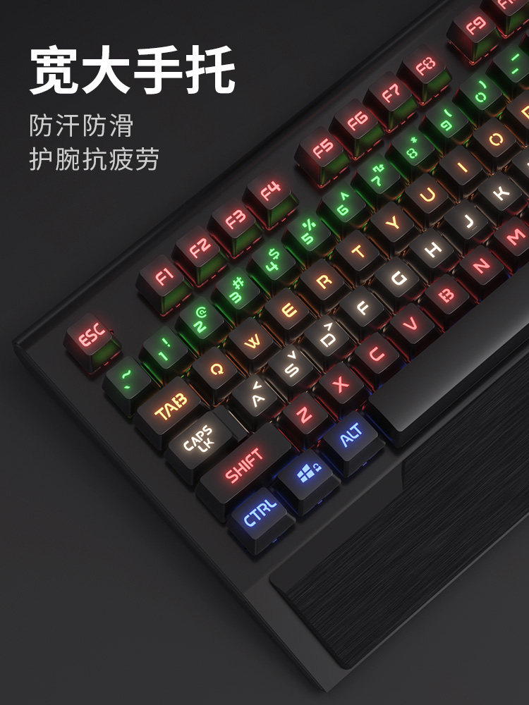 Black Widow Mechanical Keyboard and Mouse Set, Dedicated for E-Sports Games, Blue Axis, Black Silent, Wired Peripherals for Desktop Computers
