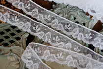 Leavers Lace French trifoliage grass series#2E fine cotton lace handmade DIY