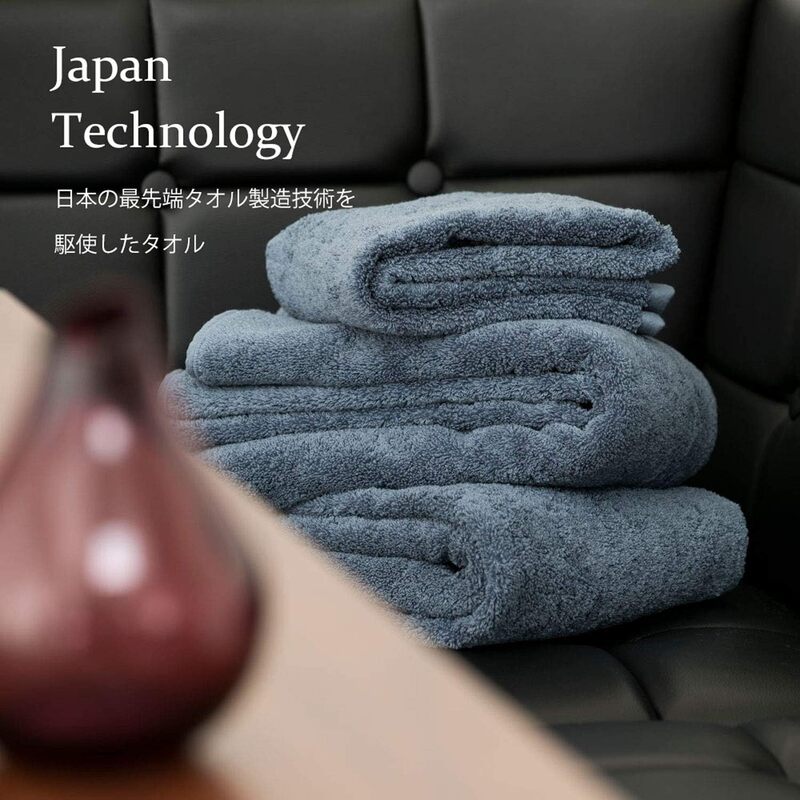 Japanese Towel Research Institute's Richly Textured, All-Cotton, Highly Absorbent, Lint-Free, Thick, Hotel-Grade, Fluffy and Soft Face Towel
