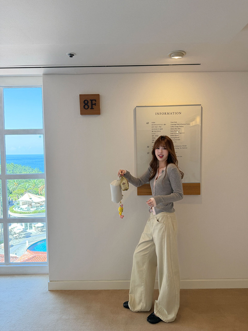 im ~까지 세련된 스택 음악 한 부서 계층의 감각 몸매 가꾸기 맨위 여성 페이크 레이어드 패치워크 색상 양모 니트 오픈 가디건 상세 이미지 6