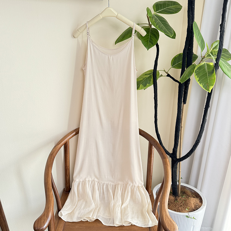 【Little Fish Tail Slip Dress】Original Design Summer Fish Tail Ramie Inner Dress 52421