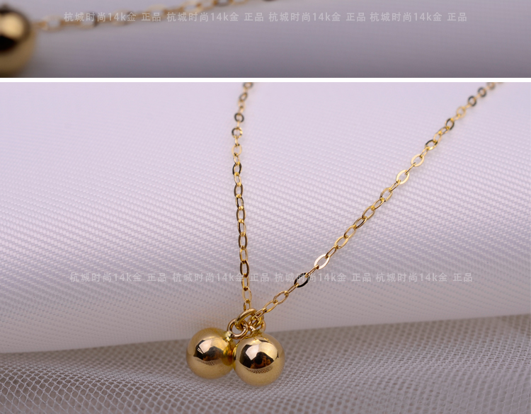 HC chính hãng vàng 14k vòng chân vàng 10k bóng vàng chuyển hạt chuông đôi bóng tuyệt vời Nhật Bản và Hàn Quốc - Vòng chân vòng chân bạc tây tạng