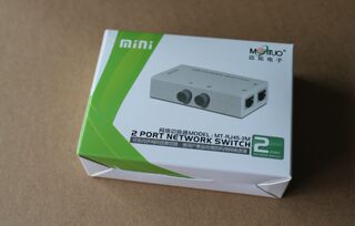 Rj45 two-port network switch sharing device inside and outside