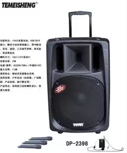 Tbel Sound DP-2398 15 inch charging bottle speaker outdoor lever remote control stage sound guitar with four microphones