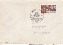 German 1985 floral appendage of the Souvenir Cover Old Lord Car Memorial Poke