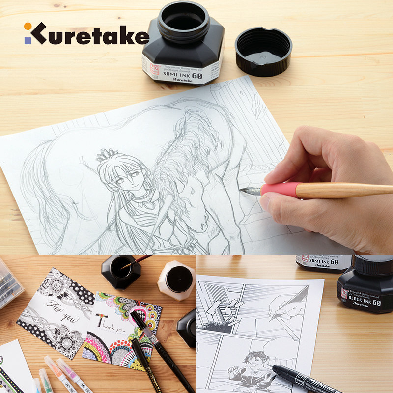 漫画新手必备！吴竹ZIG Cartoonist SUMI INK快干墨水，你的漫画梦想从这里起飞！🎨 -笔用墨水-淘宝好物网