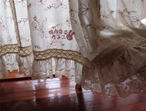 Breathing in the morning light of Toscana ~~ embroidered cotton and linen country handmade patchwork curtains