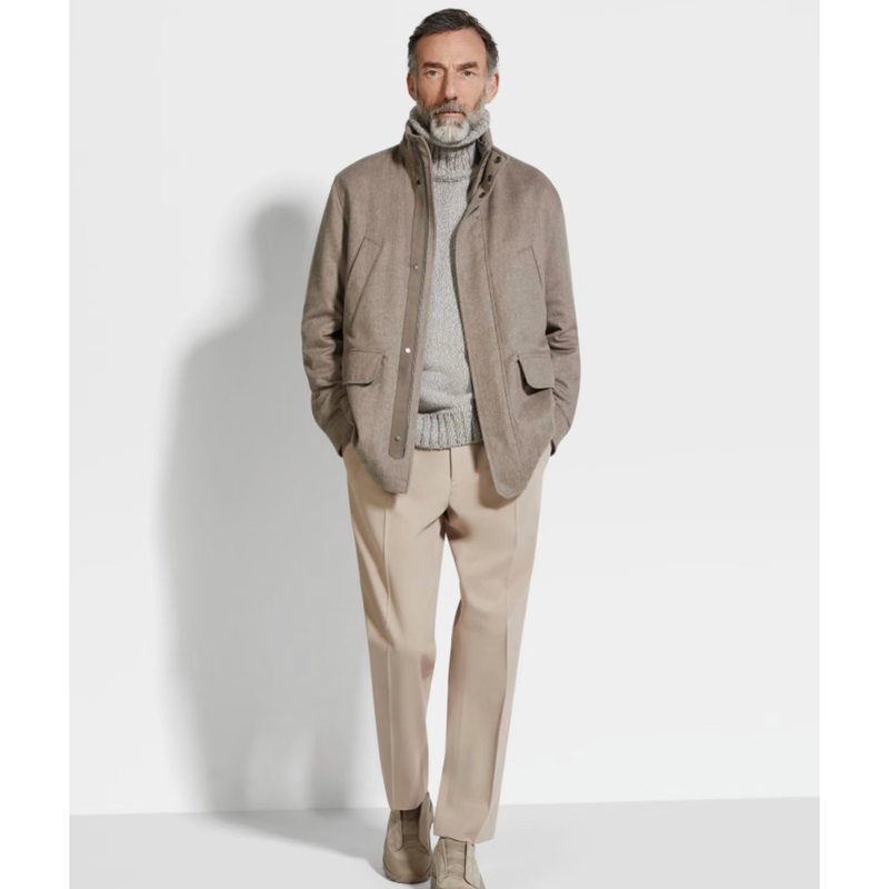 Three Thousand | Shen Ge Cashmere Wool Fine Knit Flannel Material/Italian Style Z+ Old Money Drawstring Jogger Trousers Aj2070