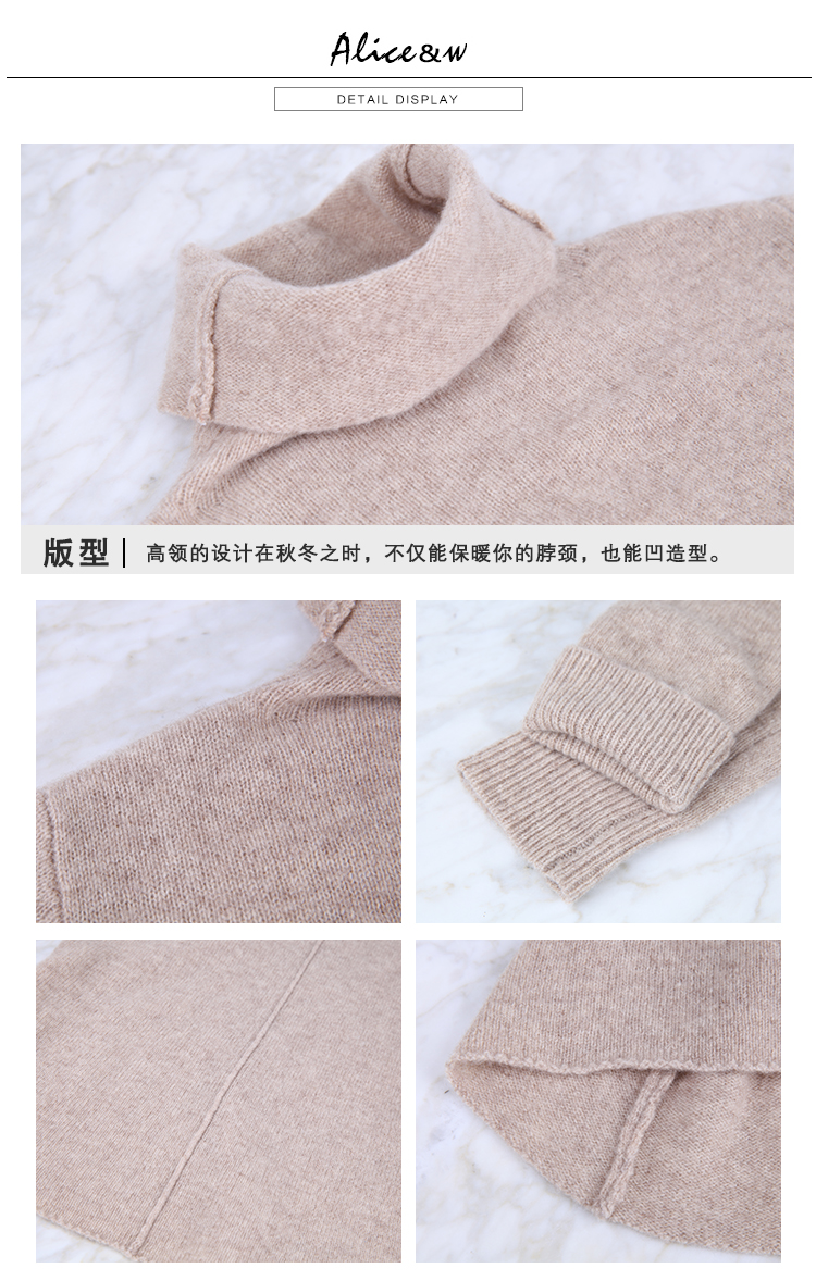 Alice W Huahua Trang chủ Áo len mùa thu sớm Phụ nữ mỏng tay dài Áo mỏng Áo len mới cao cổ áo khoác len cardigan nữ