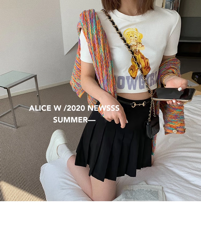 Alice W Huahua Phụ huynh tay áo cardigan Phụ nữ mùa xuân 2020 Màu tương phản mới Cầu vồng Áo len mặc Phong cách nước ngoài - Cardigan