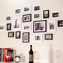 Printed photo photo wall 20 photo frame combination Photo wall Wedding studio Lavender living room background wall Nordic