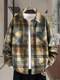春秋季新款格子外套男青少年初中学生牛仔夹克上衣男装士休闲衬衫