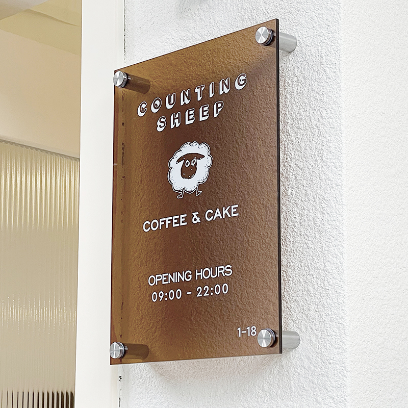 Color transparent acrylic billboard shop sign company logoLogo wall notice door plaque custom-made