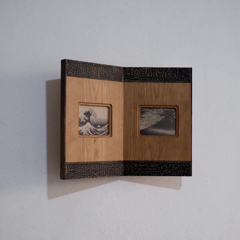 Ukiyo-E, Original Design Handmade Scroll Book Installation, Knife-Cut Texture Framed Painting, Photo Frame Decorative Hanging Painting