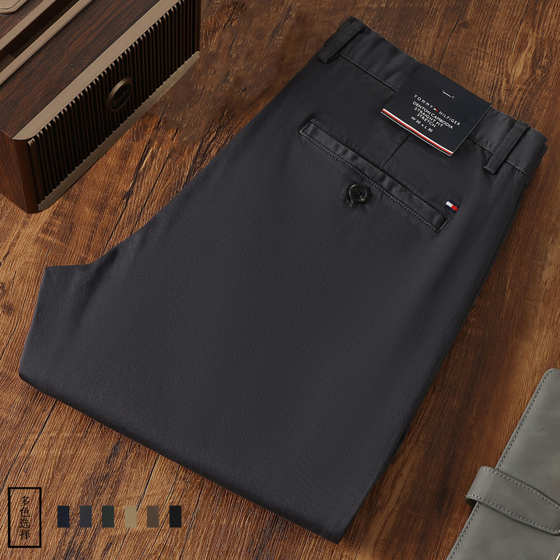 North American Genuine Tommy 2026 New Business Casual Pants for Men, Pure Cotton Slim Straight Long Pants, Wrinkle-Free Dress Pants