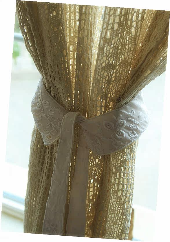 Original Retro Fields Landscaped Art Fan Handmade Embroidery Finished Embroidered Double Layer Creative Curtain Strap Lacing Single