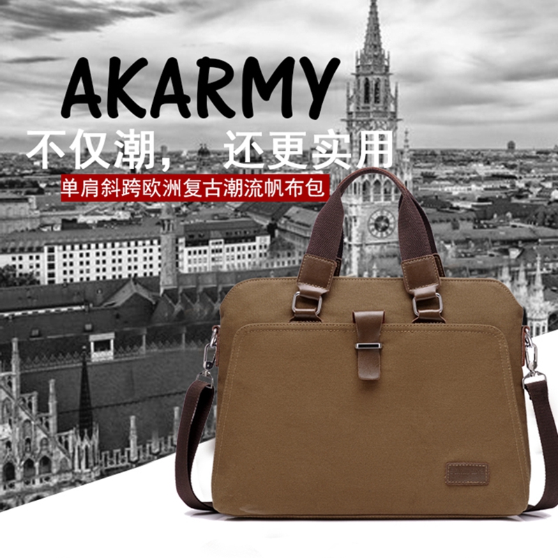 Hong Kong duty-free men's bag fashion Oxford cloth handbag business casual shoulder bag trendy canvas messenger bag