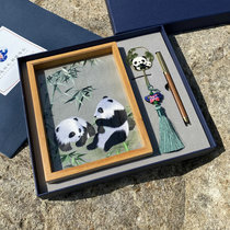 Suzhou embroidery fully hand-embroidered double-sided embroidered solid wood ornaments bookmarks Chinese style special gifts business souvenirs abroad