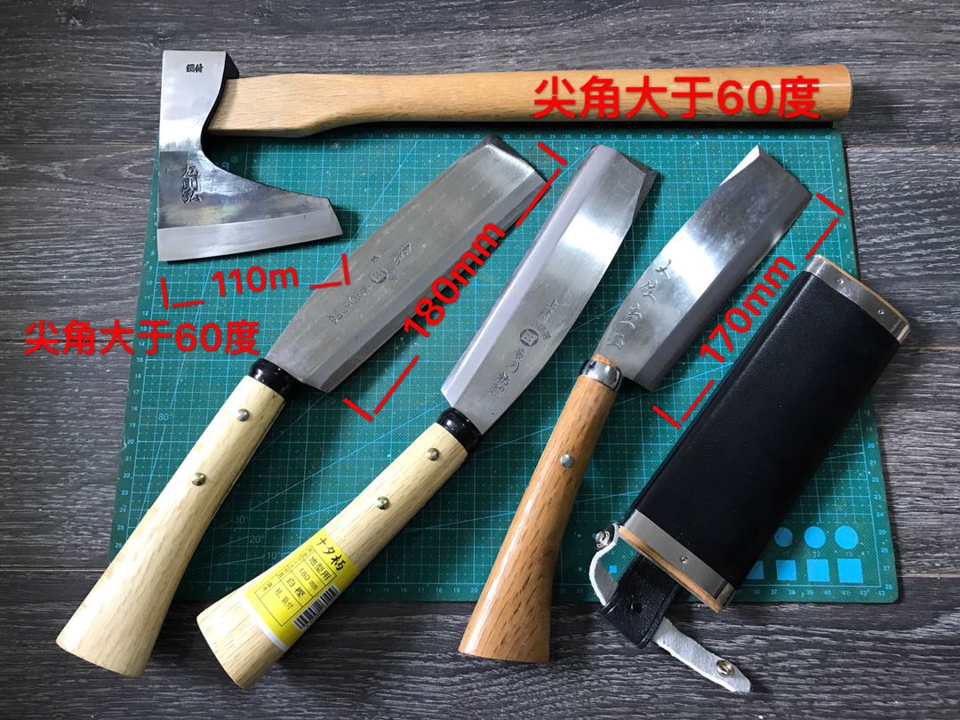 Second-hand Japanese imported axe wood knife affixed steel forging process Disaster prevention outdoor camping clip steel tomahawk axe hammer EDC