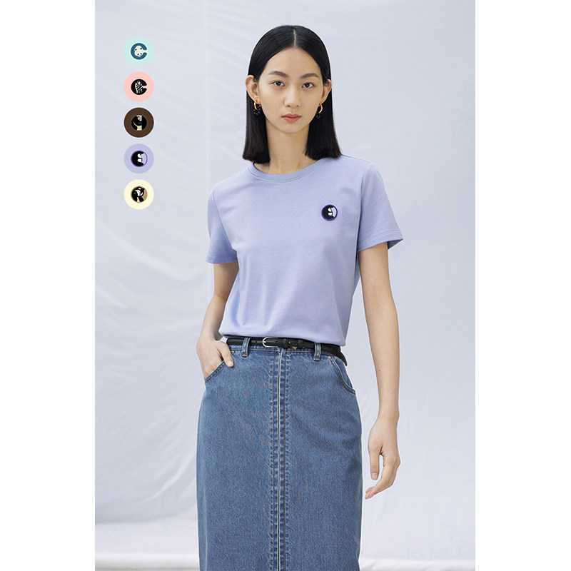 Spot CCHER Best Friends Chapter Patients Embroidery T-shirt Sense Pimps Cotton Female XTAE6444 without folding