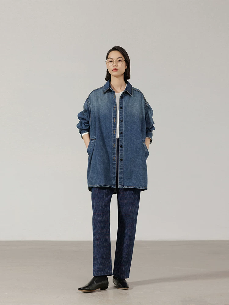 Spot CCHER "Classic Reshape" Shacket деним куртка мид-лонг хлопок Xixi и женский xwnf8399